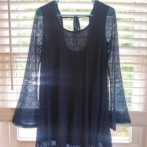 Altar’d State Tie Back Long Sleeve Lace Dress